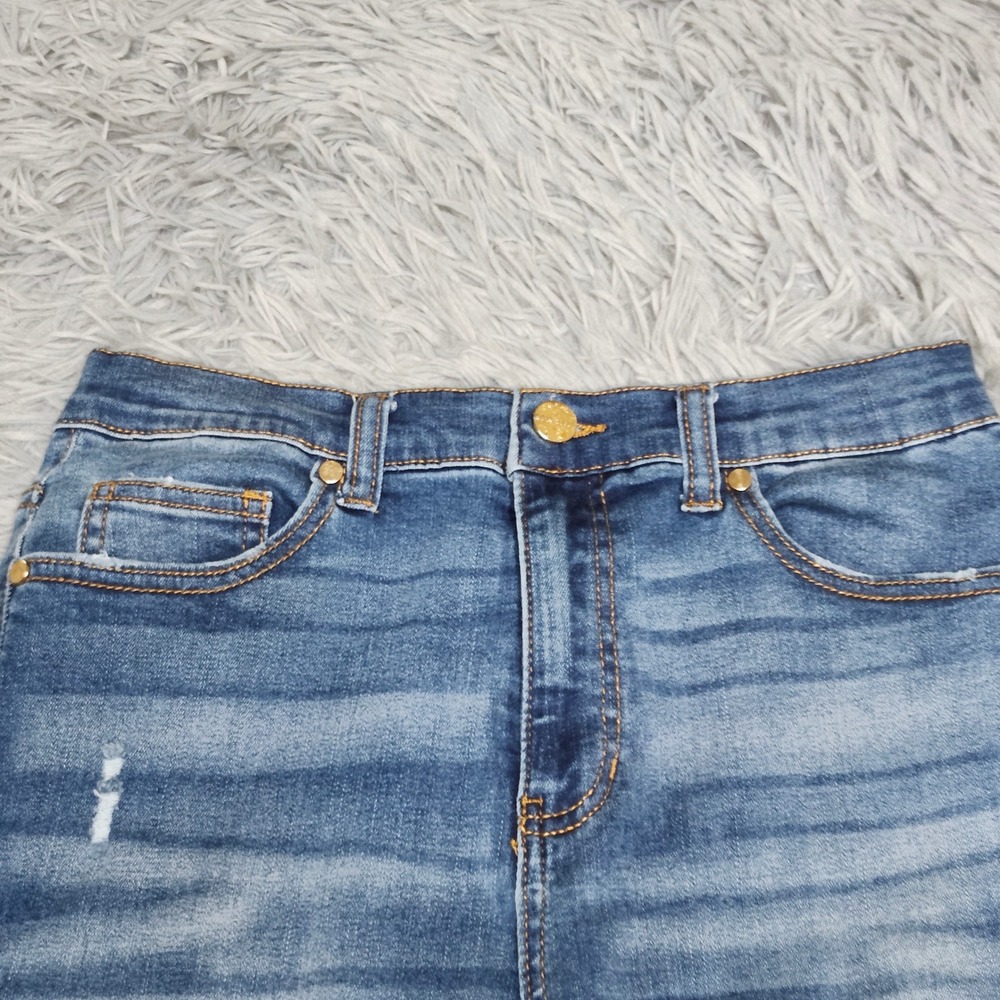 Kendall + Kylie The Kontour High Rise Skinny Jeans Women Size 28 Blue Distressed - Picture 12 of 14
